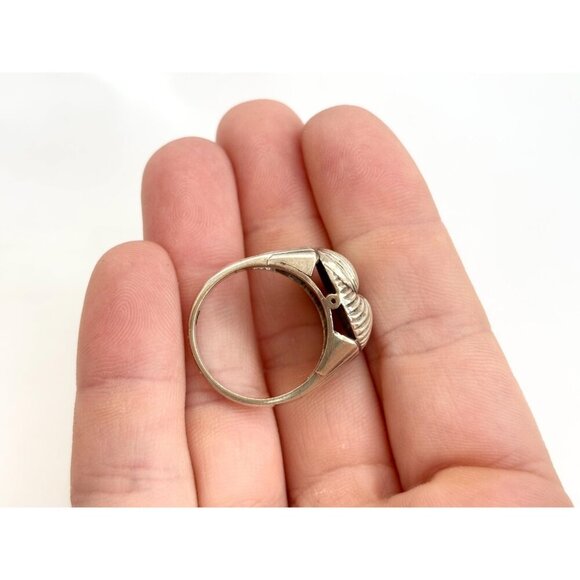 Modernist Fluted | Ridged Spiral Knot 925 Sterling Silver Vintage Ring - sz 8.25 - Picture 9 of 13